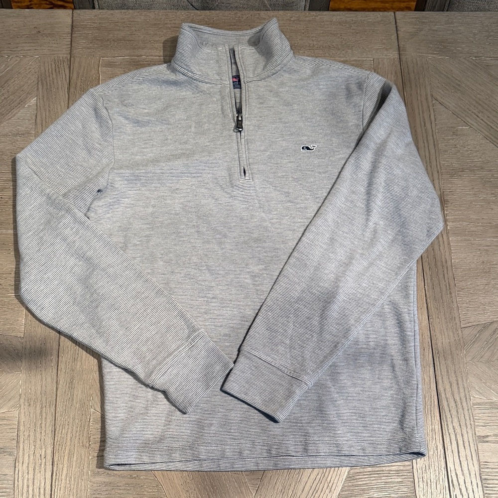 Vineyard Vines Men's Heather Gray Zip-Up Sweater